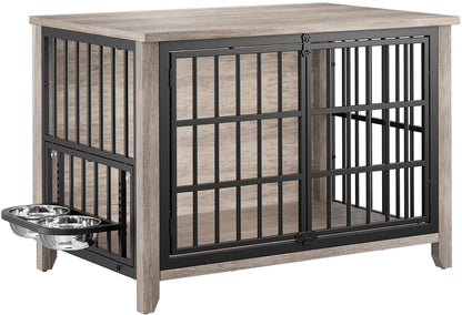 Dog Crate Furniture, 37.8" L*23.6" W*27" H, Grey
