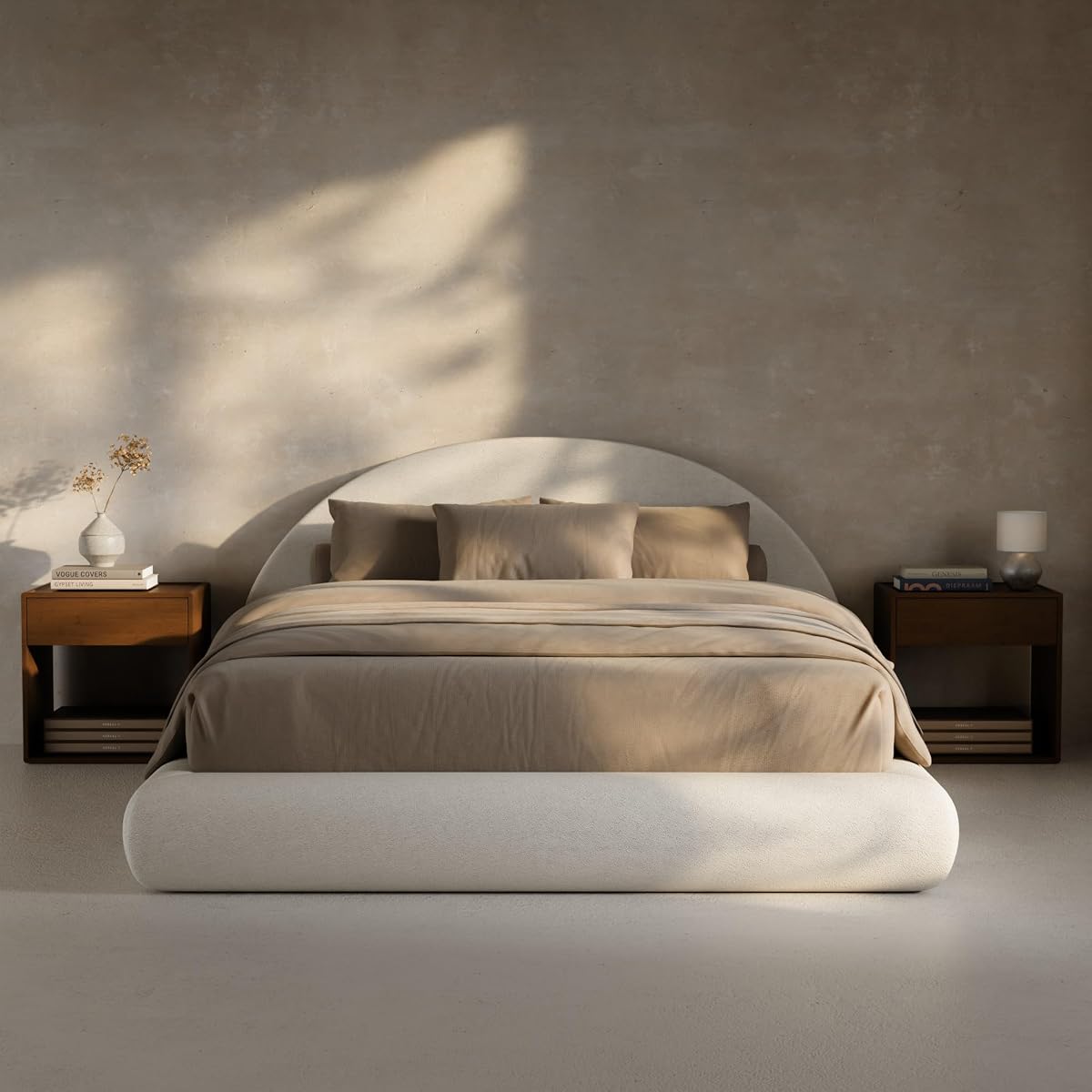 AirFrame Half-Moon Upholstered Queen Platform Bed Frame