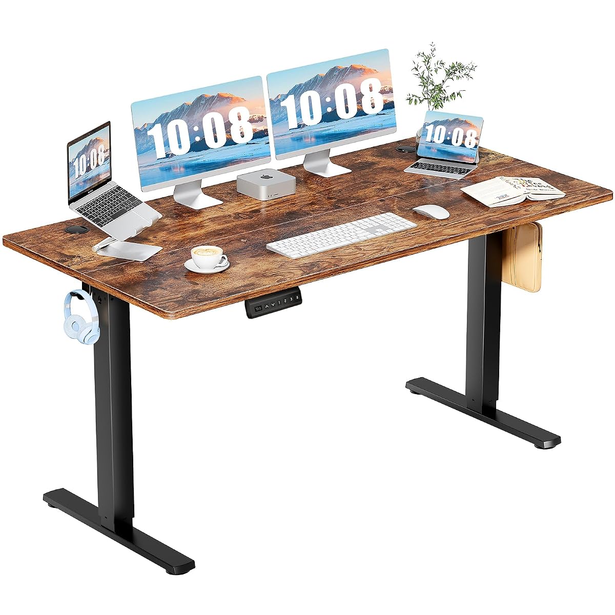63 Inch Electric Standing Desk, Memory Adjustable Home Office Desk