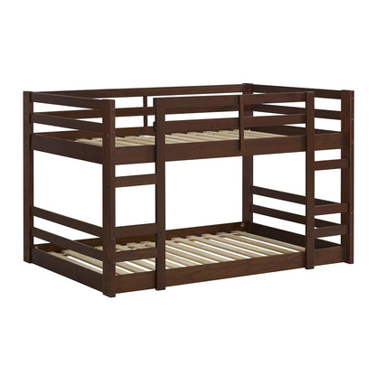 Alexander Classic Solid Wood Stackable Jr Twin Over Twin Bunk Bed, Twin Over Twin, Walnut