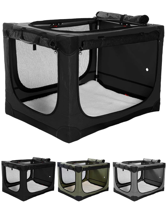 33" Soft Collapsible Travel Dog Crate for Medium Large Dogs,Black