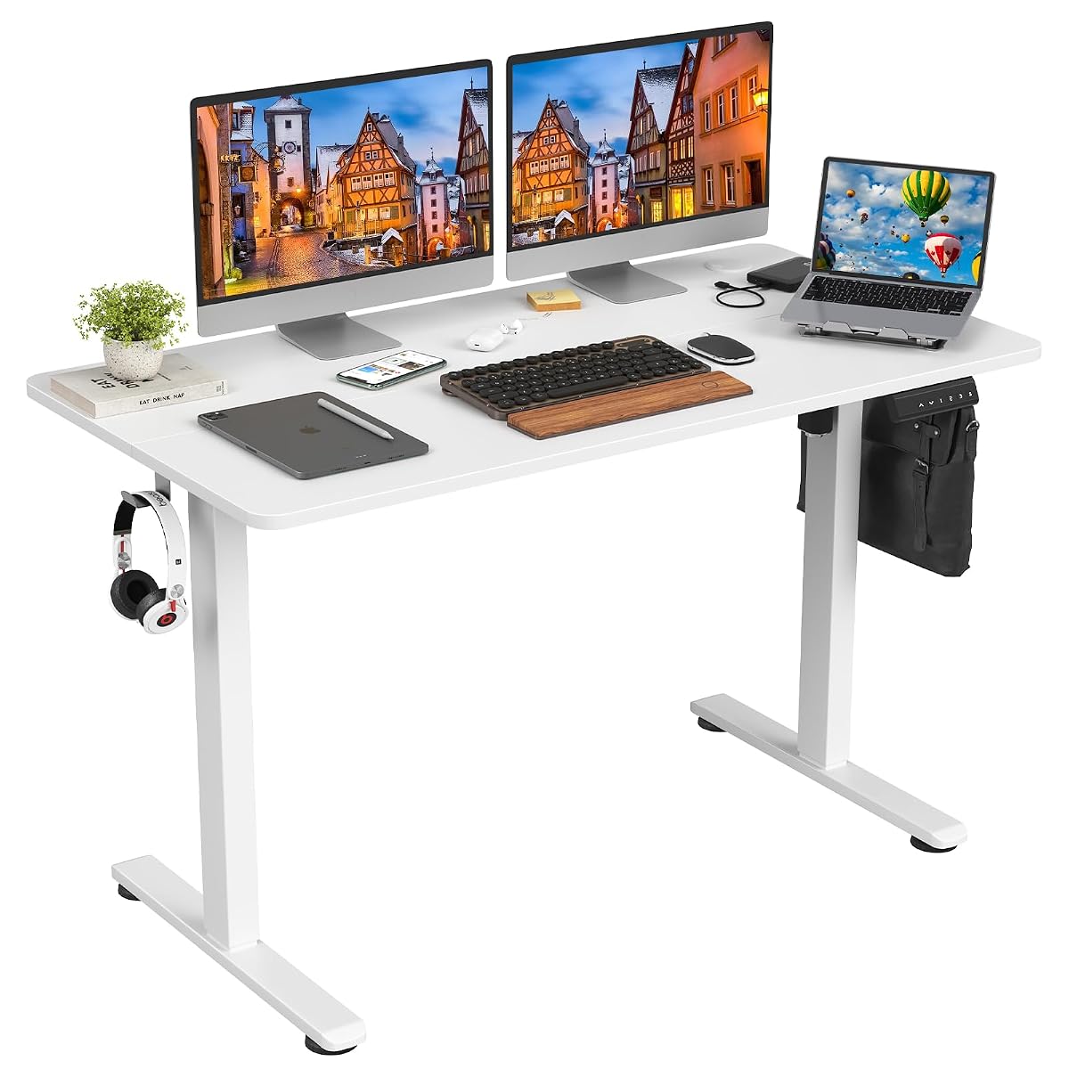 Electric Standing Desk Adjustable Height Sit Stand Home Office Desk with Splice