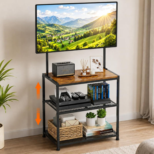23 Inch to 50 Inch Floor Small Corner TV Stand with Storage Shelves for Living