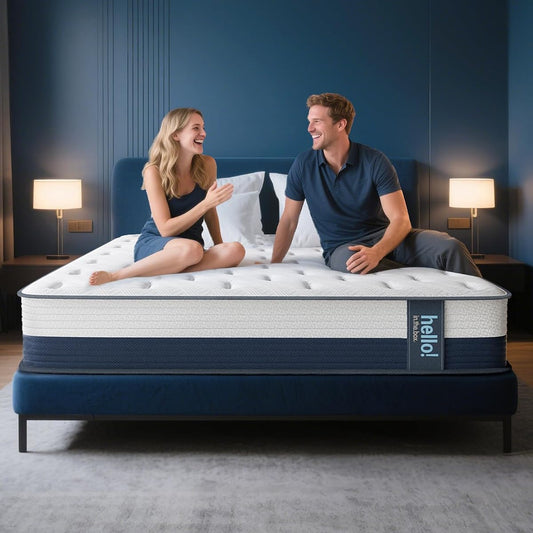 Queen Mattress 10 Inch, Medium Soft Hybrid Queen Size Mattress in a Box