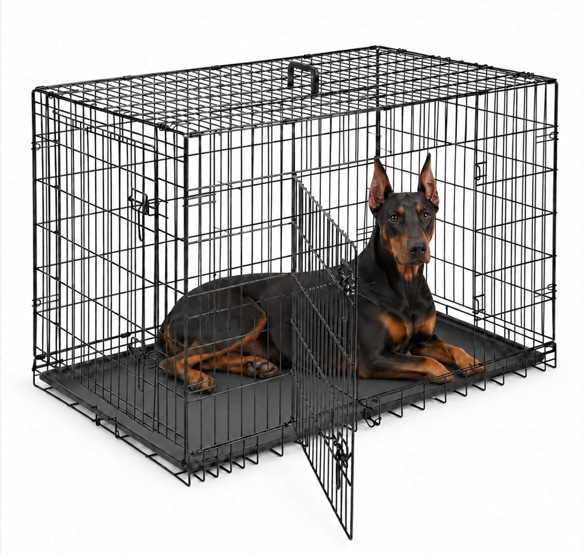 Extra Large Dog Crate 48 Inch Double Door Pet Cage Kennel