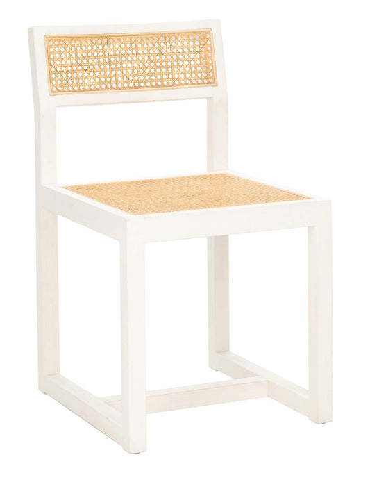 Safavieh Home Bernice White and Natural Cane Dining Chair