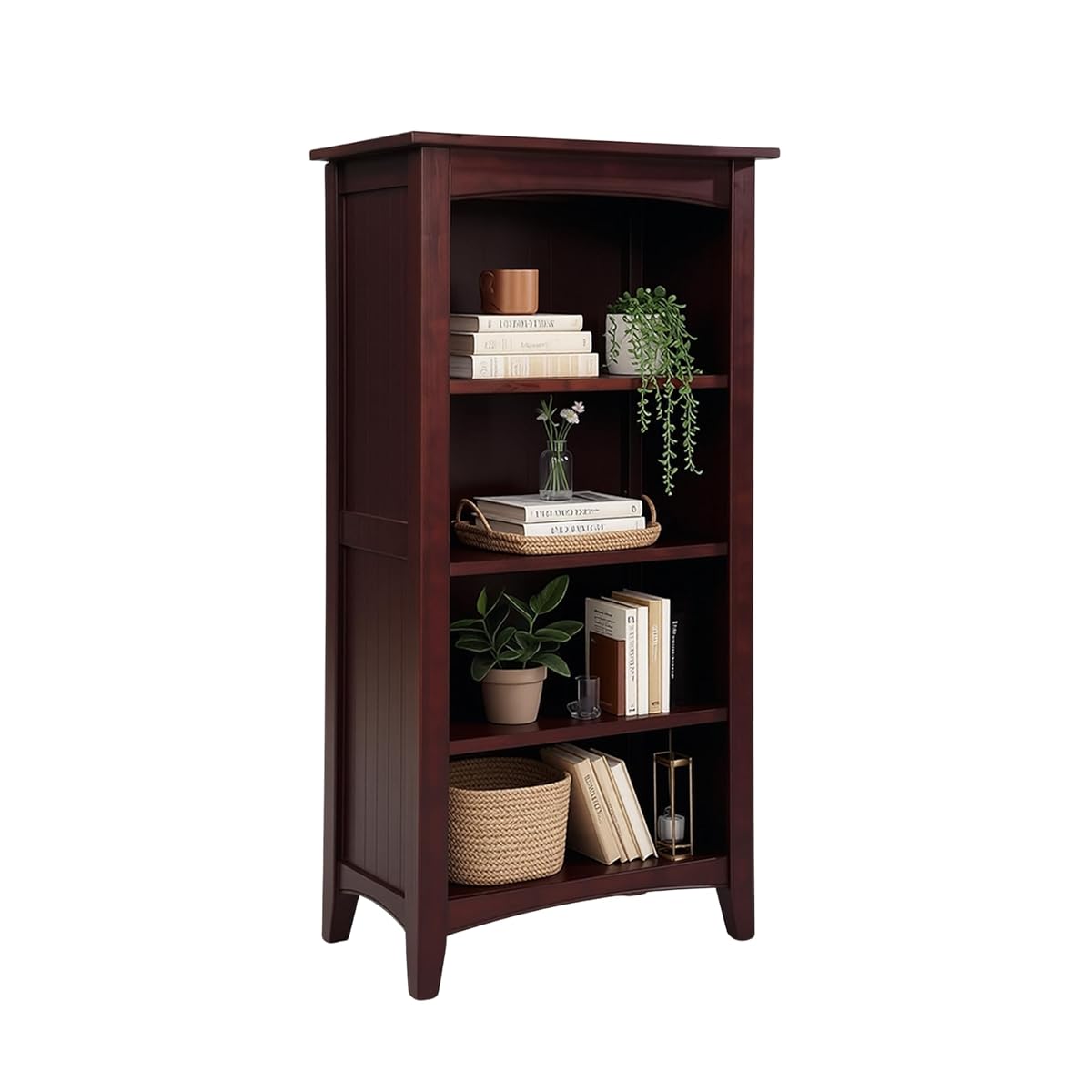 Shaker Cottage 4-Shelf Bookcase, Espresso, 22”W x 48”H