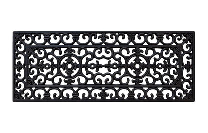 8-LB Heavy Duty Rubber Doormat 18"×48" - Won't Blow Away | Outside Front Door Mat, Mud Dirt Scraper, Non-Slip Drainage Mat for Entryway Patio Garage, All-Weather, 100% Rubber