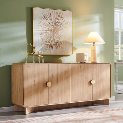 Modern Buffet Cabinet with Storage, 70" Sideboard Cabinet,Natural Oak