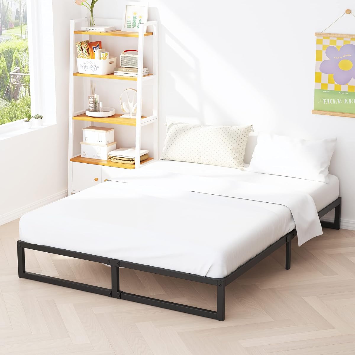 10 Inch Full Size Bed Frame Heavy Duty Metal Platform Bed, Black