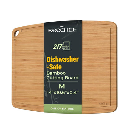 Dishwasher Safe Bamboo Cutting Board, Lightweight & Durable Wood Cutting Board
