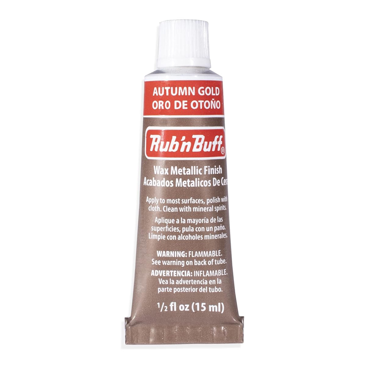 Rub n Buff Wax Metallic Finish - Rub n Buff Autumn Gold 15ml Tube - Versatile Gilding Wax for Finishing Furniture Antiquing and Restoration - Rub and Buff Colors Single Tube