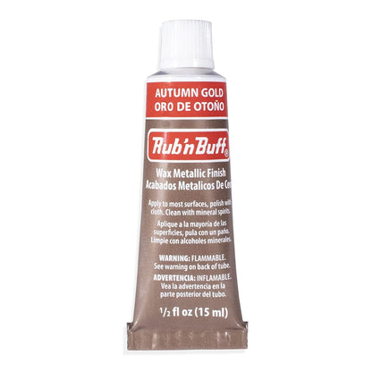 Rub n Buff Wax Metallic Finish - Rub n Buff Autumn Gold 15ml Tube - Versatile Gilding Wax for Finishing Furniture Antiquing and Restoration - Rub and Buff Colors Single Tube