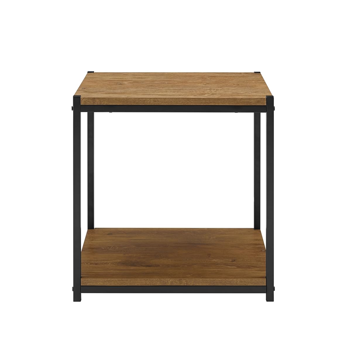 Tall Side End Table Furniture Designs |Brooklyn Series | Night Stand | Coffee Table |Storage Shelf | Sturdy | Easy Assembly | Brown Oak Wood Look Accent Furniture with Metal Frame