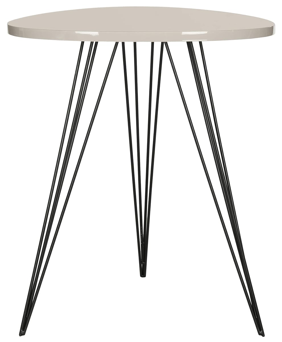 Safavieh Home Collection Wolcott Mid-Century Modern Taupe and Black Side Table