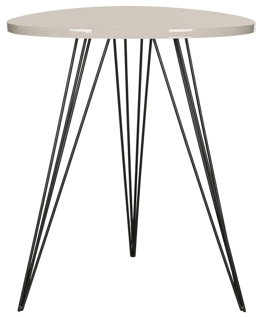 Safavieh Home Collection Wolcott Mid-Century Modern Taupe and Black Side Table