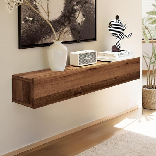 Floating Solid Wood Console Table