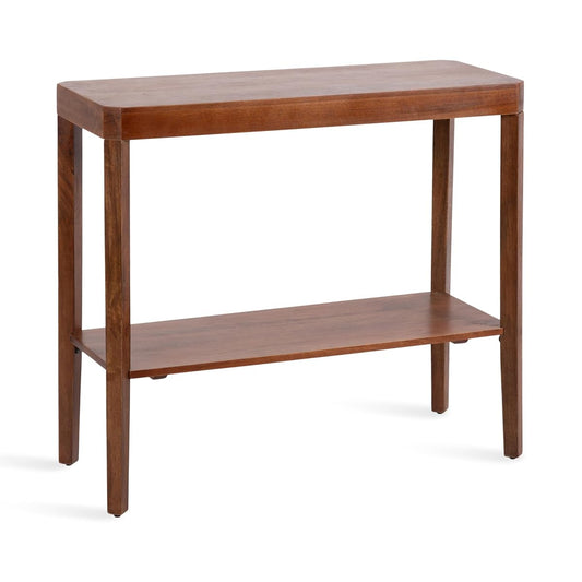 Talcott Modern Rectangle Wood Console Table; 36 x 14 x 33; Walnut Brown; Transitional Decorative Two-Tier Entryway Table for Use as a Behind Couch Table or a Bedroom Accent