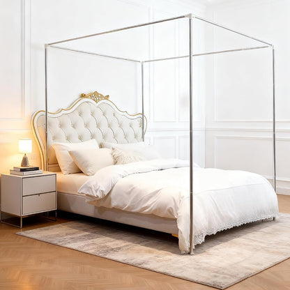 Canopy Bed Poles Stainless Steel Metal Frame 4 Corner Post Bed Frame Poles