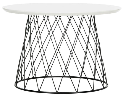 Safavieh FOX4245C Home Collection Roper Retro Mid-Century White and Black Wood End Table
