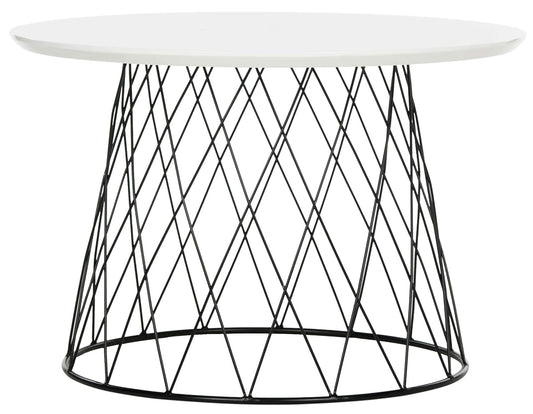 Safavieh FOX4245C Home Collection Roper Retro Mid-Century White and Black Wood End Table