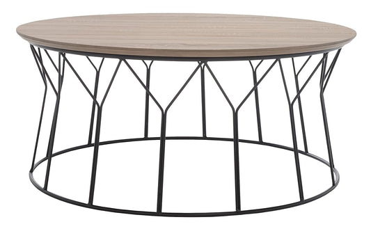 Safavieh Home Collection Deion Retro Mid-Century Light Oak and Black Wood Coffee Table