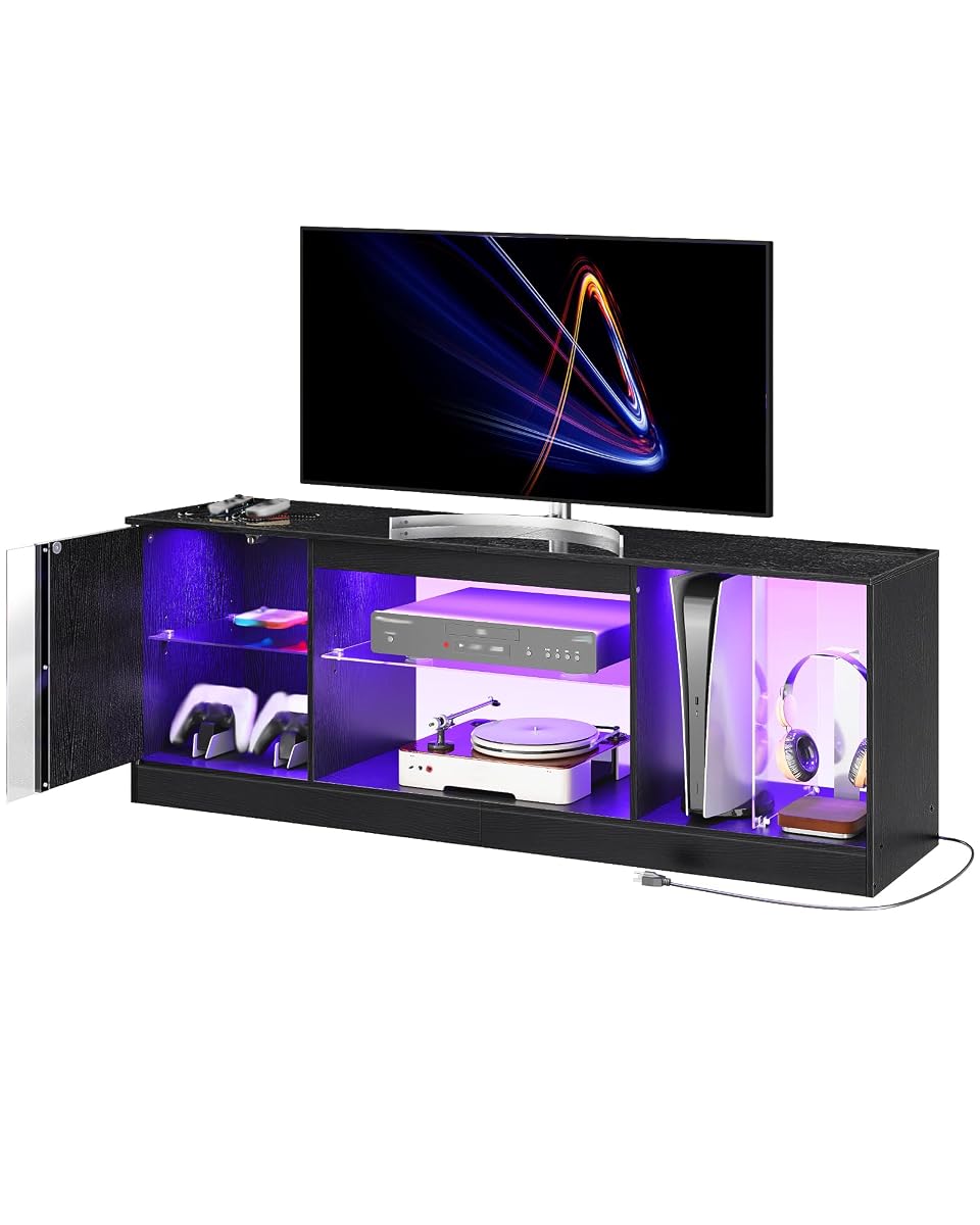 TV Stand with Power Outlets 55 65 inch
