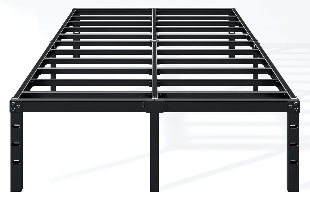 16 Inch Full Bed Frame, Under Bed Storage, Black