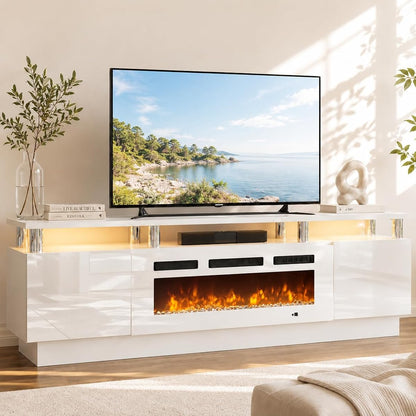 70" TV Stand for Living Room, Entertainment Center & Media Console with Storage