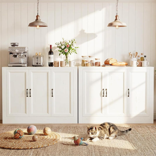 78" Modular Buffet Sideboard Cabinet Set of 2