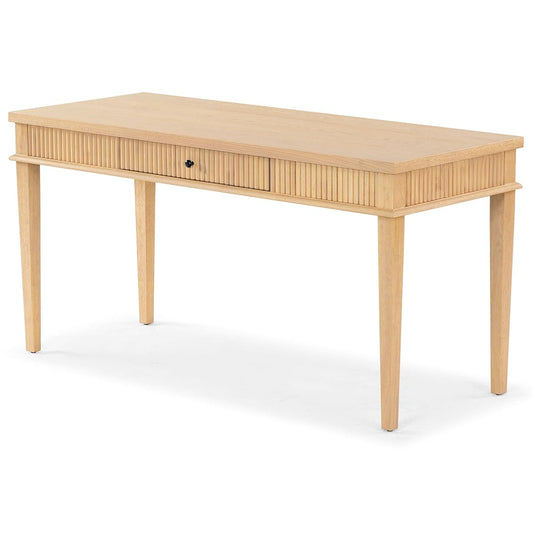 SAFAVIEH Couture Collection Shelbie Oak Brown & Black 1-Drawer Reeded Computer Table Office Writing Desk