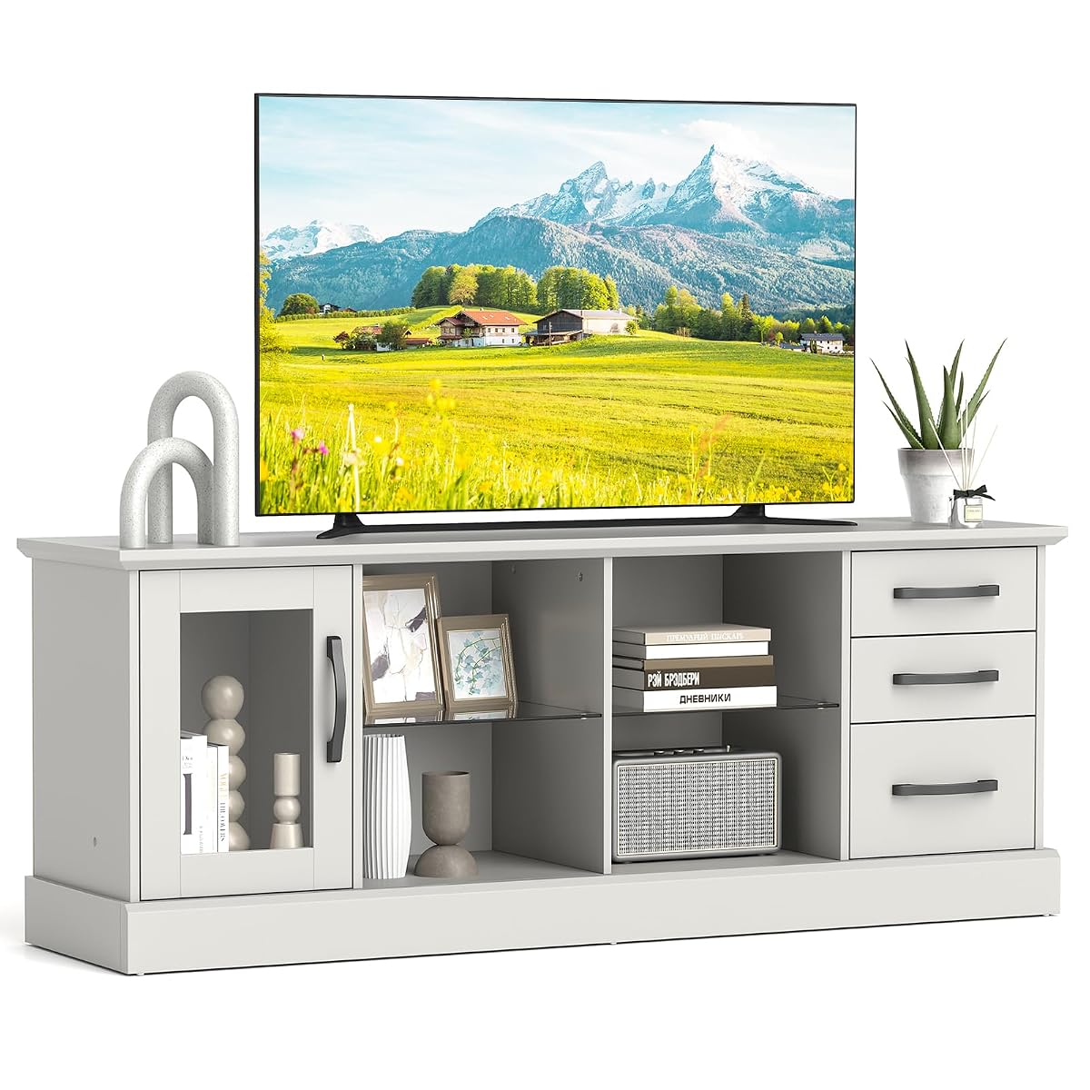 Farmhouse TV Stand for 73 Inch TV