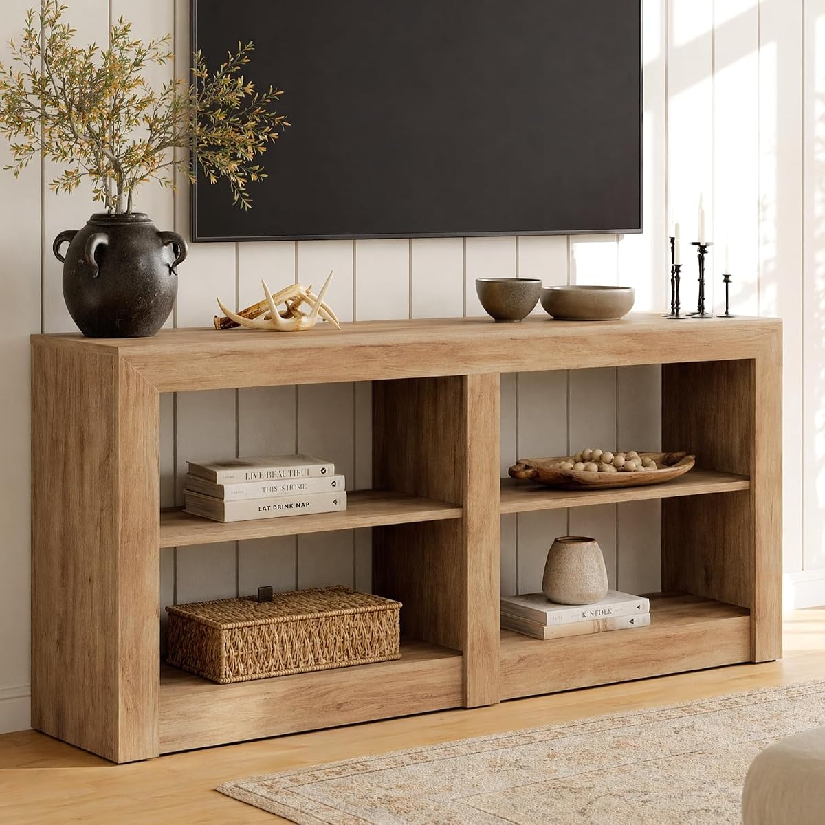 Tall TV Stand for TVs Up to 65 Inches, 59" Farmhouse TV Console