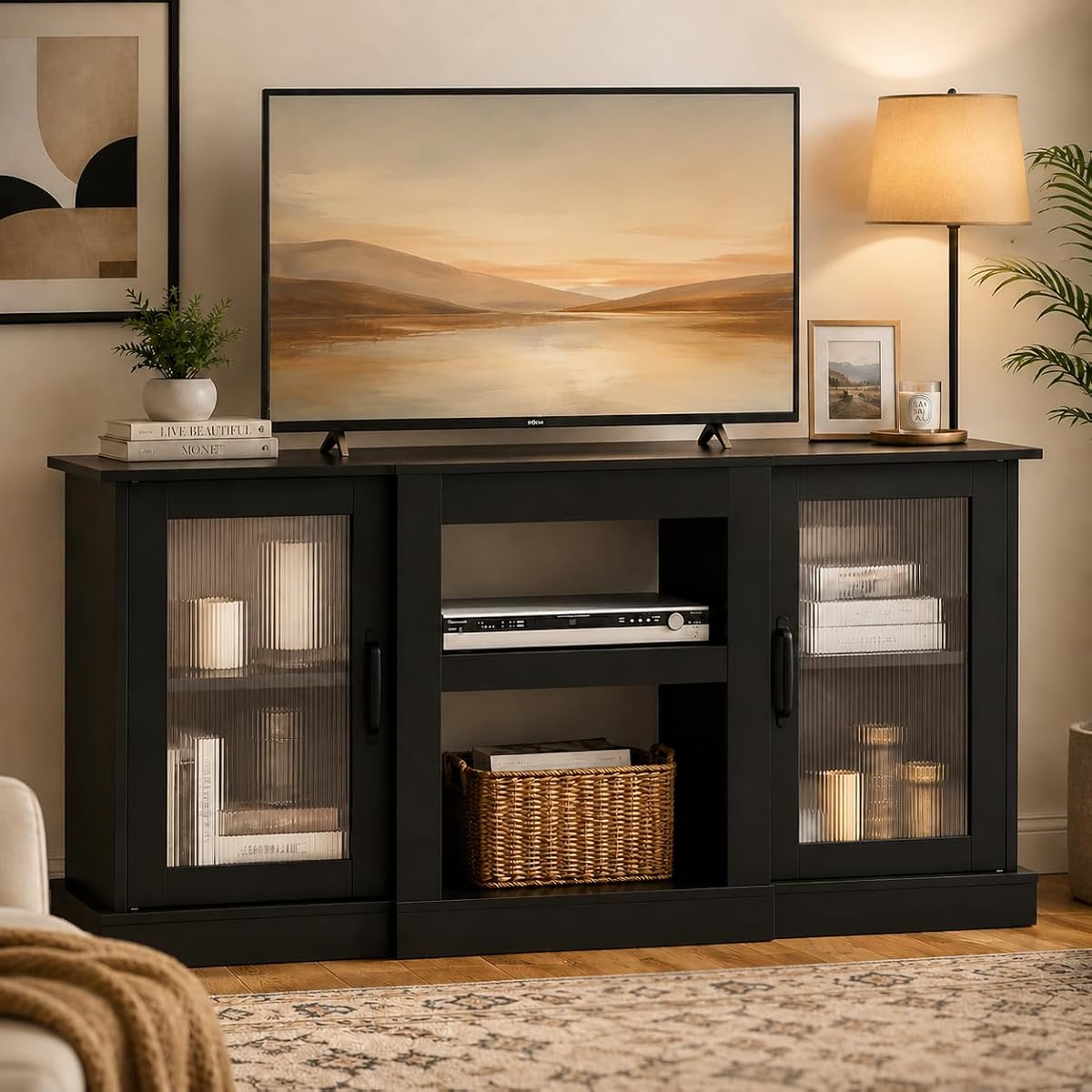 58" Farmhouse TV Stand for 65/60/55 Inch TVs