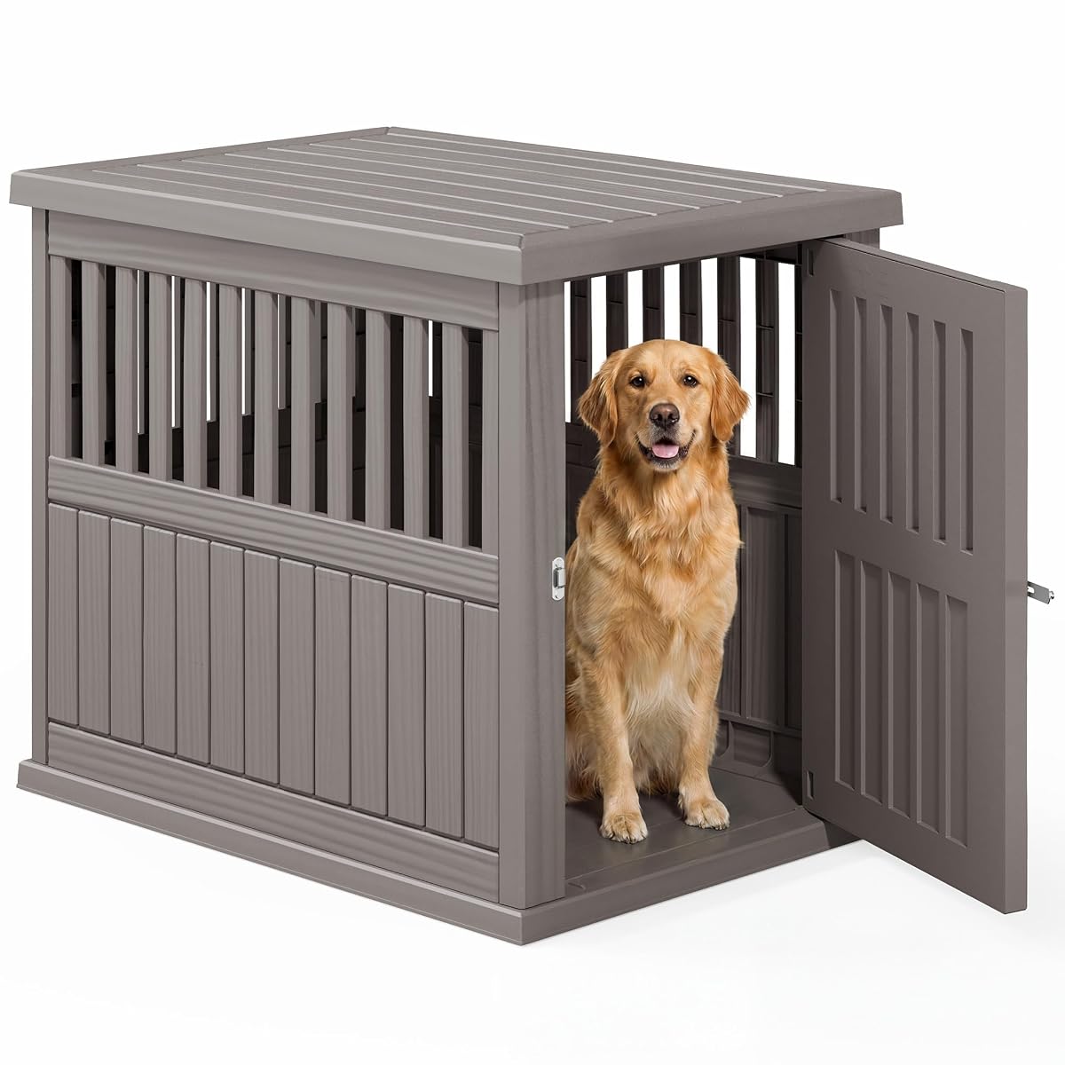 Heavy Duty Dog Crate Furniture Lockable Indoor Outdoor Kennel & End Table