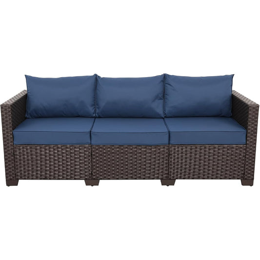 3-Seat Patio Wicker Sofa