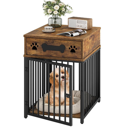 Dog Crate Furniture, Indoor Dog Kennel for Small Dogs, Rustic Brown