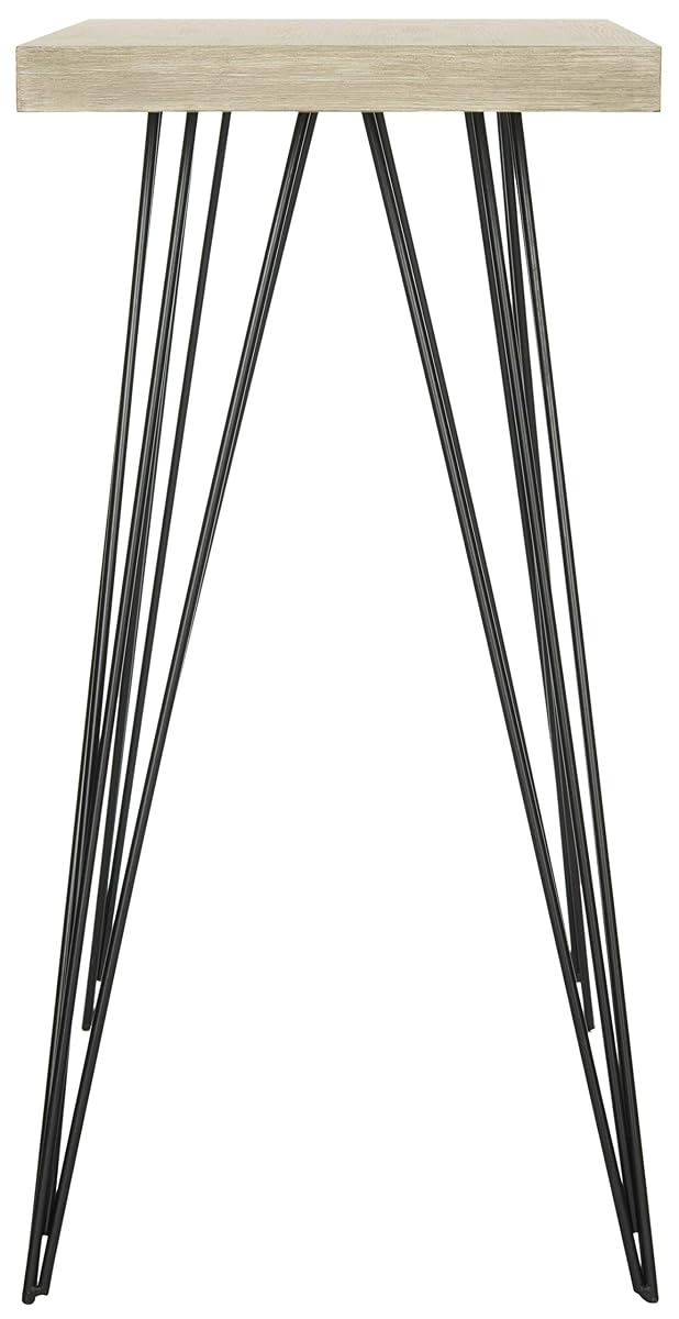 Safavieh Home Collection Etro Retro Mid-Century Light Oak and Black Wood Console