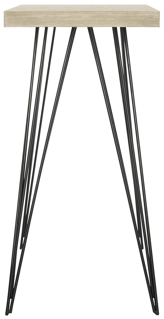 Safavieh Home Collection Etro Retro Mid-Century Light Oak and Black Wood Console