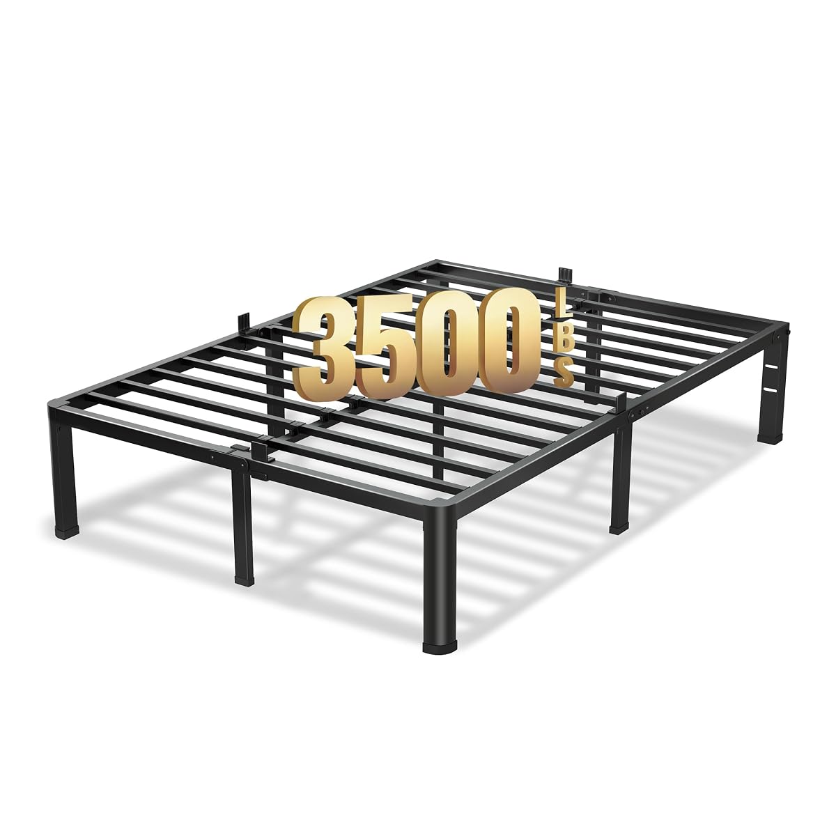 Full Bed Frame with Round Corners 18 Inch No Box Spring