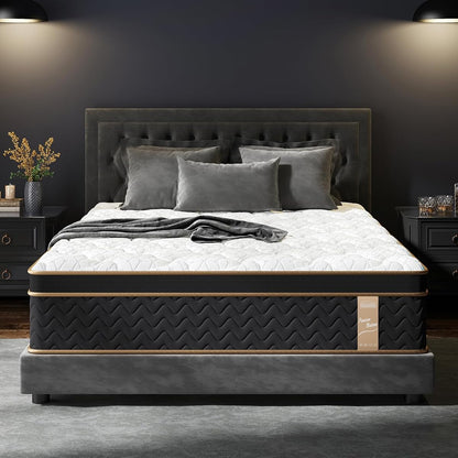Full Mattress 12 Inch, Cooling Hybrid Bed Mattress in a Box, CertiPUR-US