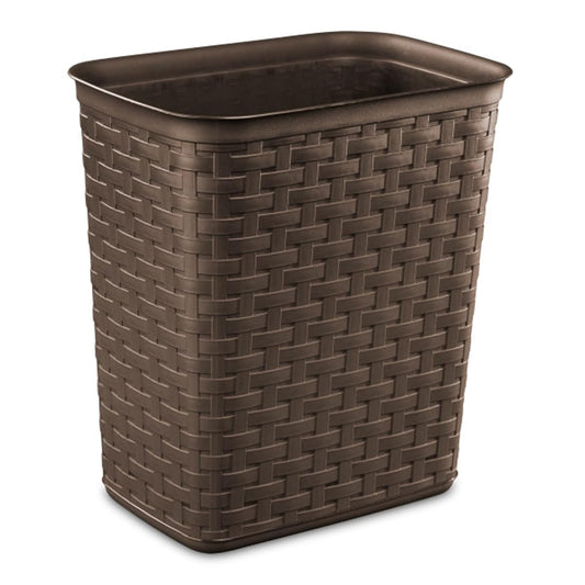 Espresso weave wastebasket