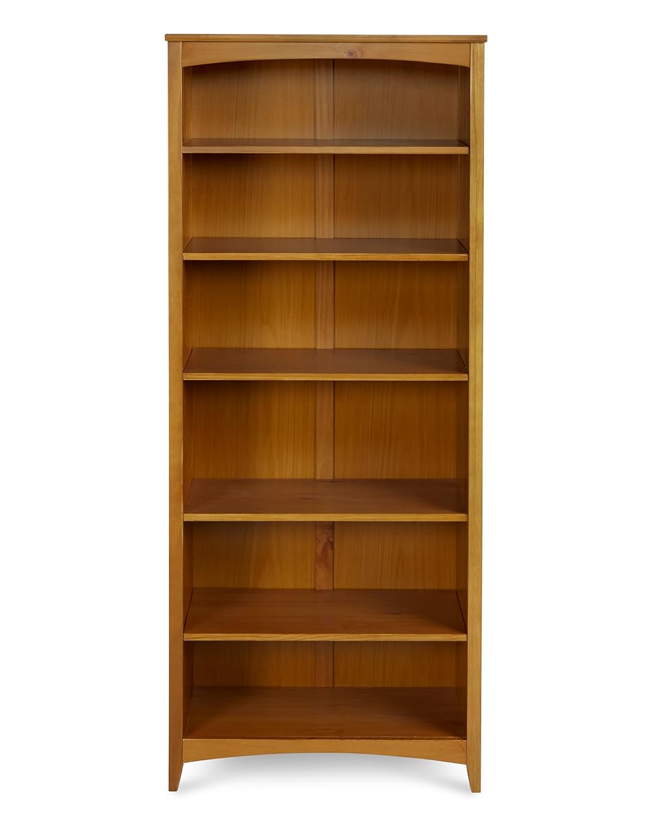 Shaker Style 6 Shelf Bookcase / Solid Wood / 72 inch Tall / Adjustable Shelving