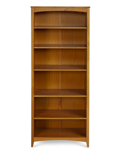 Shaker Style 6 Shelf Bookcase / Solid Wood / 72 inch Tall / Adjustable Shelving