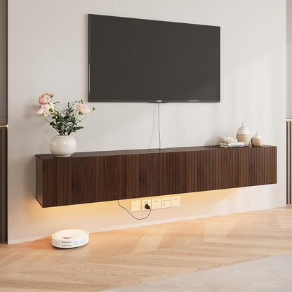 71" Floating TV Stand Wall Mounted with Power Outlet for TVs up to 80"