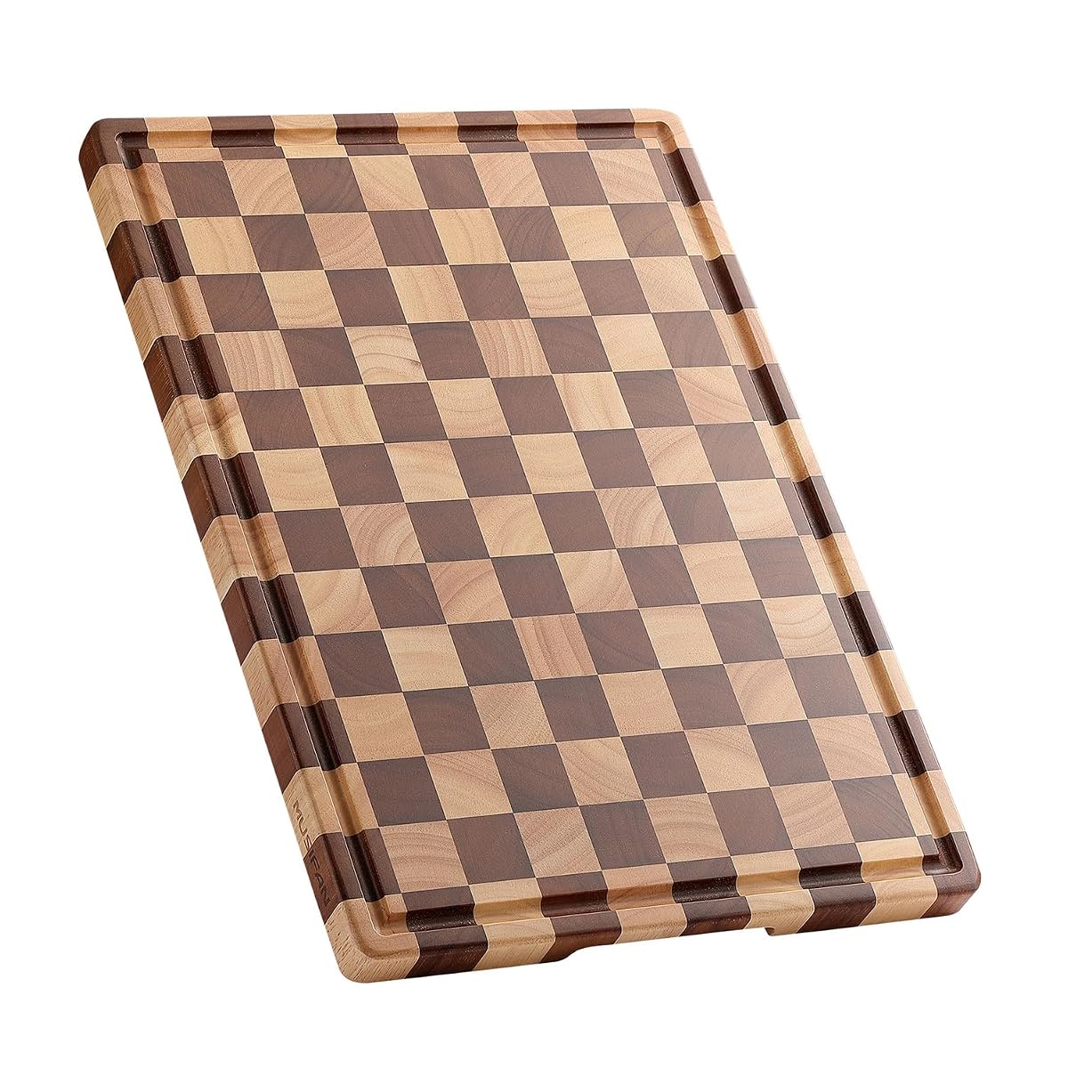 Acacia Wood Cutting Board for Kitchen – Chopping Board with Grooves & Handles
