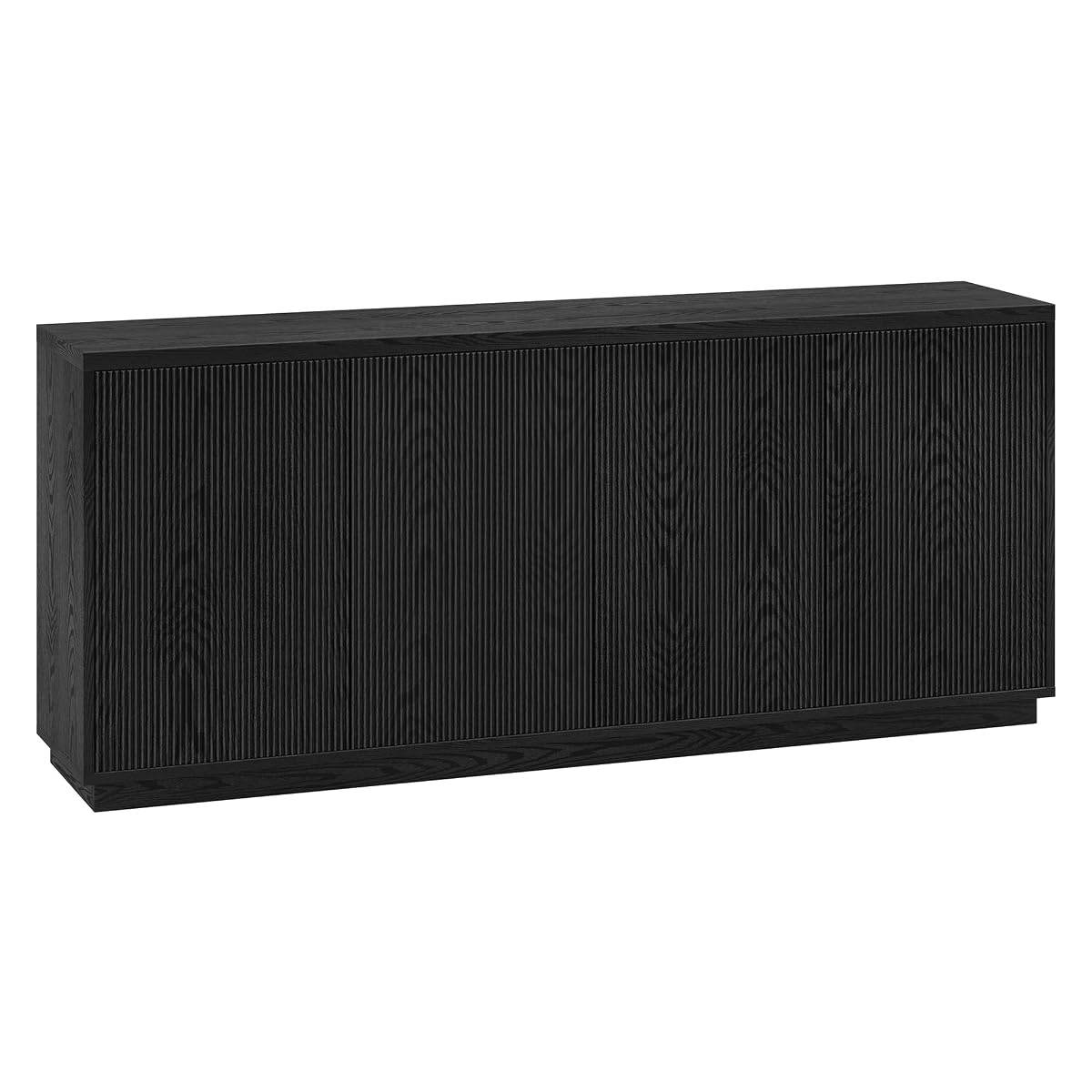 Henn&Hart 68" Fluted Modern Sideboard Buffet Cabinet, Natural Black