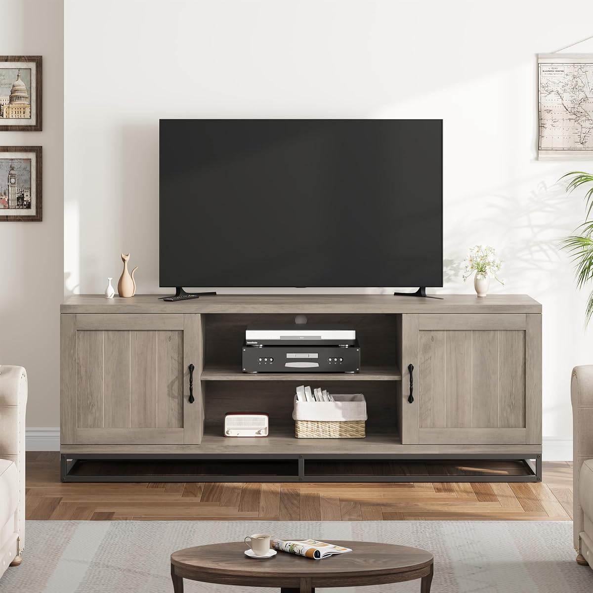 Farmhouse TV Stand for Living Room