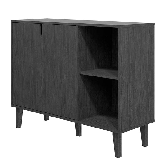Kitchen Buffet Cabinet Storage Sideboard with 2 Doors 2 Shelves, 41.8" L x 15" W x 32.5" H (Black)
