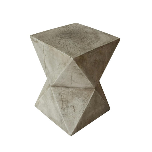 Light gray outdoor concrete side table
